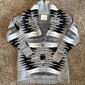 Lucky Brand Monochrome Patterned Cardigan
